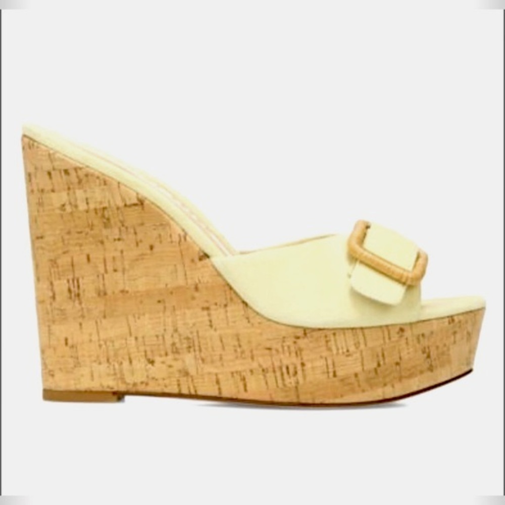 NWOB Veronica Beard Donata Suede Wedge Sandals, Size 10